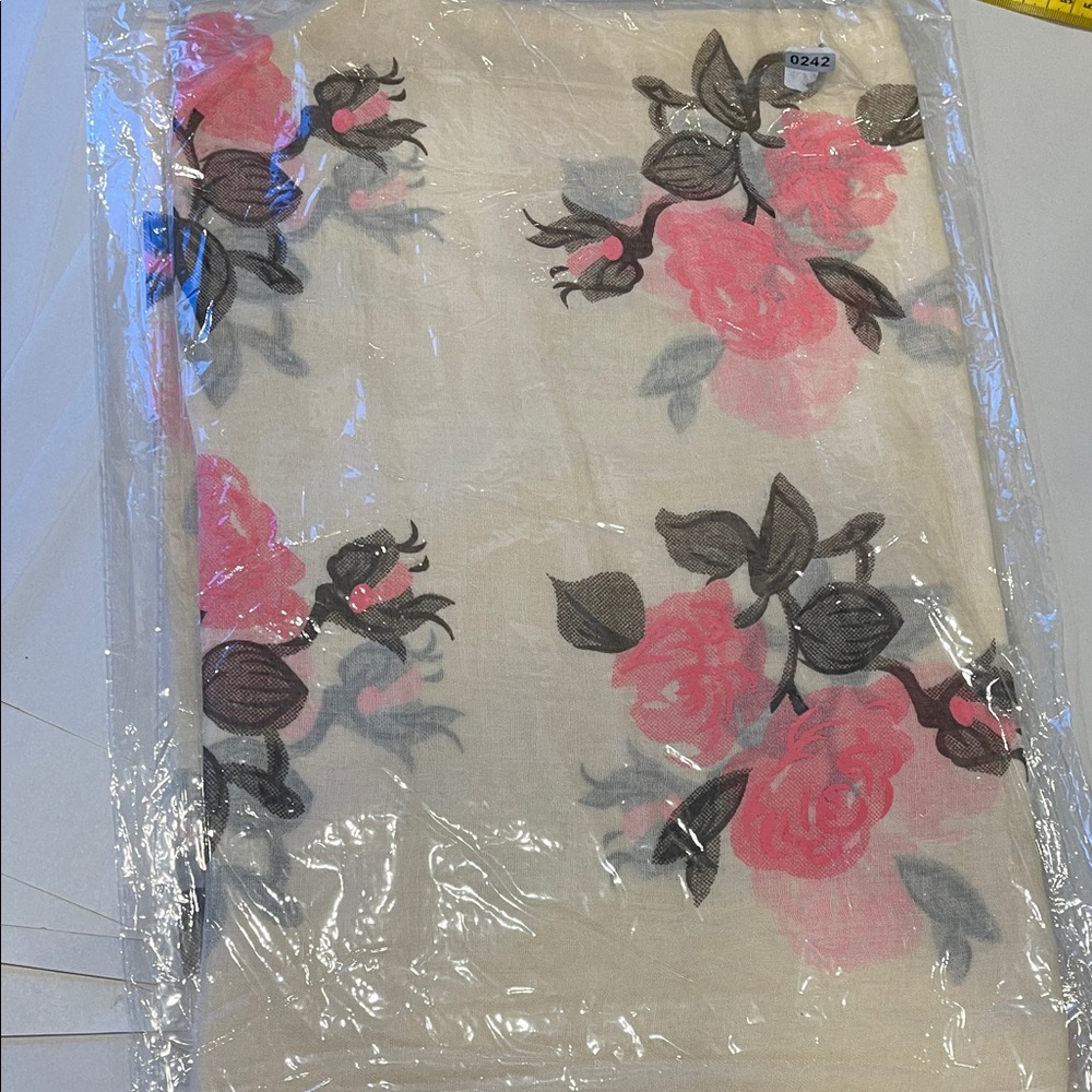 Floral Sheer Wrap Scarf wrap 100% viscose 26x72 oversized scarf, wrap